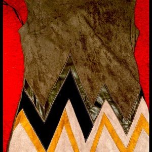 Suede / leather sheath dress